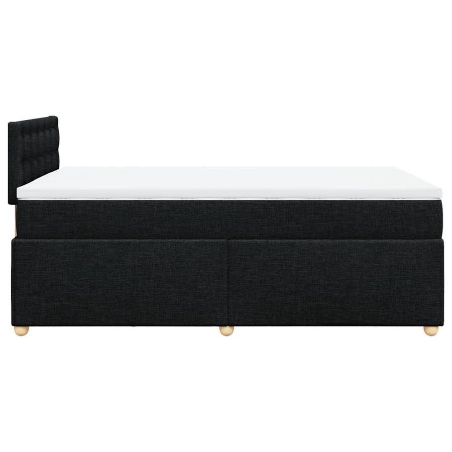 Boxspring met matras stof zwart 120x200 cm