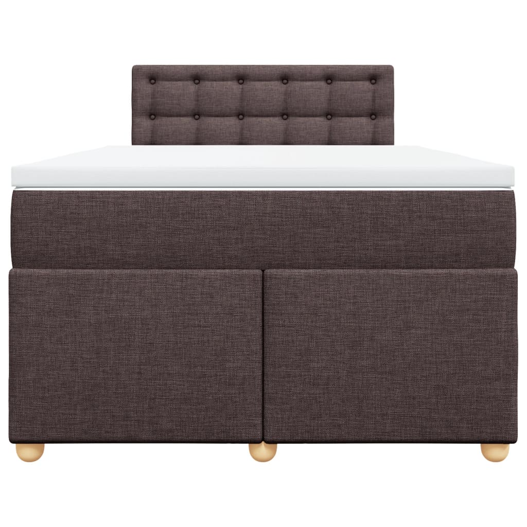Boxspring met matras stof donkerbruin 120x200 cm