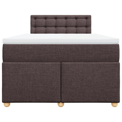 Boxspring met matras stof donkerbruin 120x200 cm