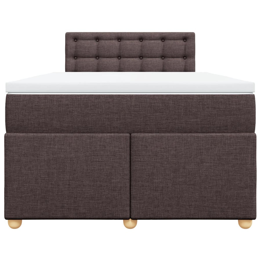 Boxspring met matras stof donkerbruin 120x200 cm