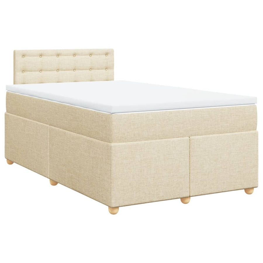 Boxspring met matras stof crèmekleurig 120x200 cm