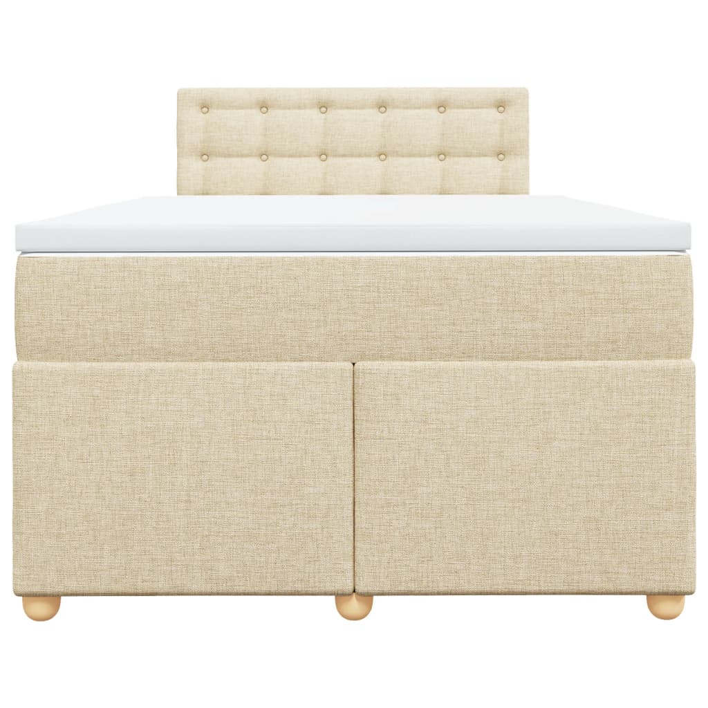 Boxspring met matras stof crèmekleurig 120x200 cm