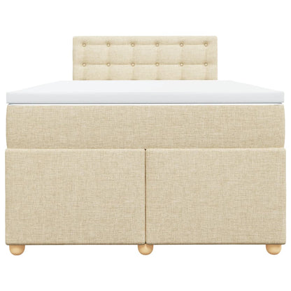 Boxspring met matras stof crèmekleurig 120x200 cm