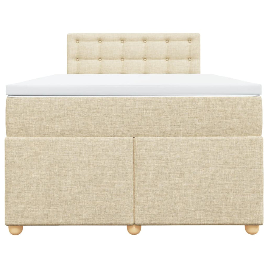 Boxspring met matras stof crèmekleurig 120x200 cm