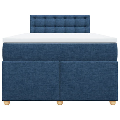 Boxspring met matras stof blauw 120x200 cm