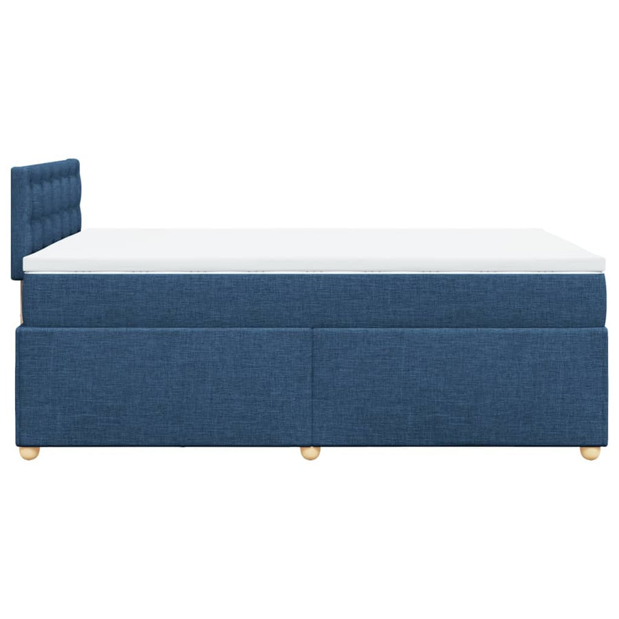 Boxspring met matras stof blauw 120x200 cm
