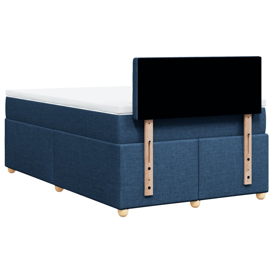 Boxspring met matras stof blauw 120x200 cm