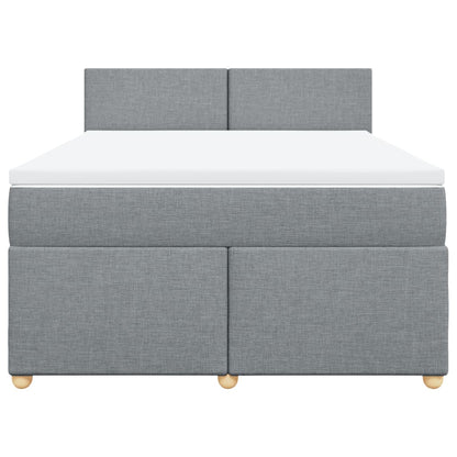 Boxspring met matras stof lichtgrijs 140x190 cm