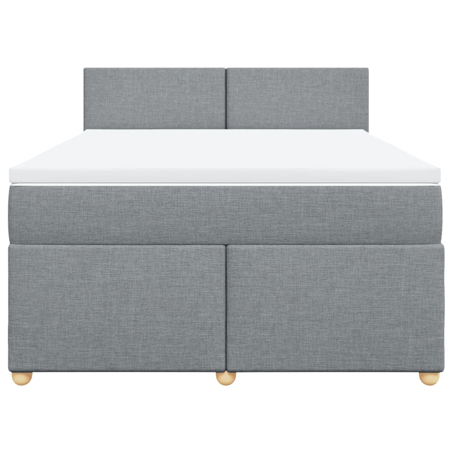 Boxspring met matras stof lichtgrijs 140x190 cm