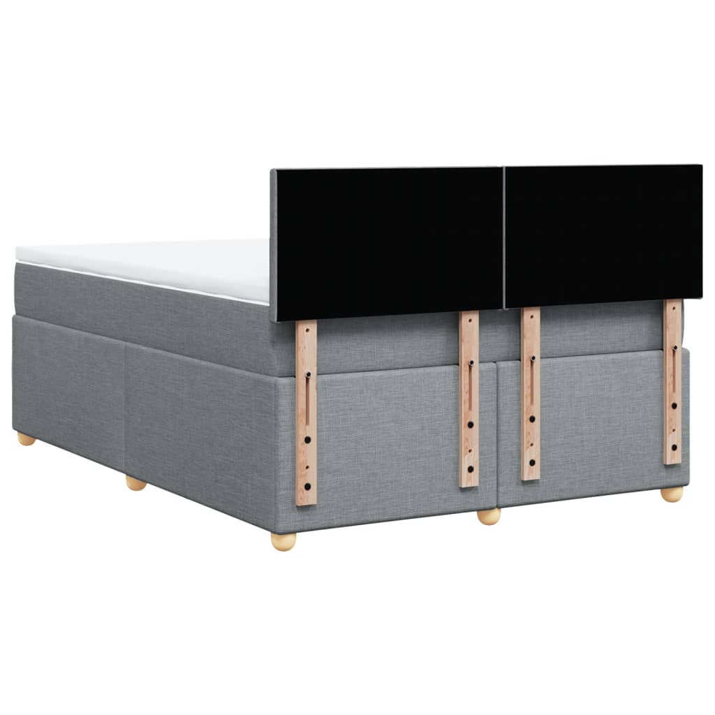 Boxspring met matras stof lichtgrijs 140x190 cm