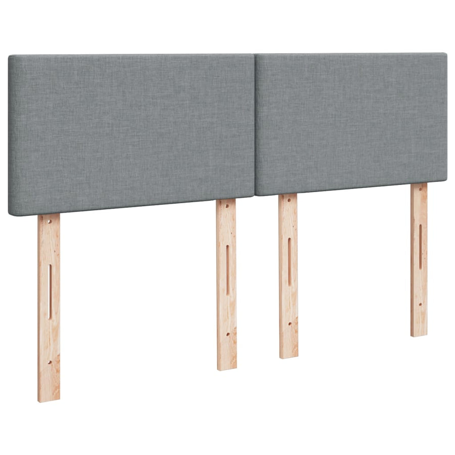 Boxspring met matras stof lichtgrijs 140x190 cm