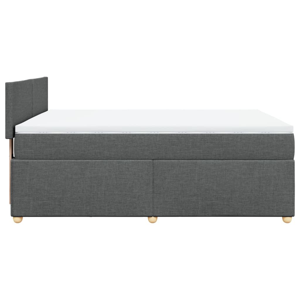 Boxspring met matras stof donkergrijs 140x190 cm