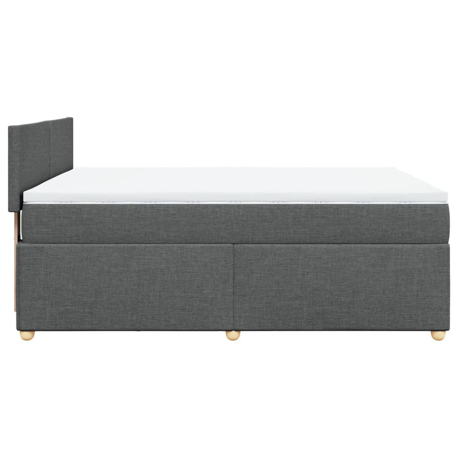 Boxspring met matras stof donkergrijs 140x190 cm