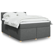 Boxspring met matras 140x190 cm donkergrijs