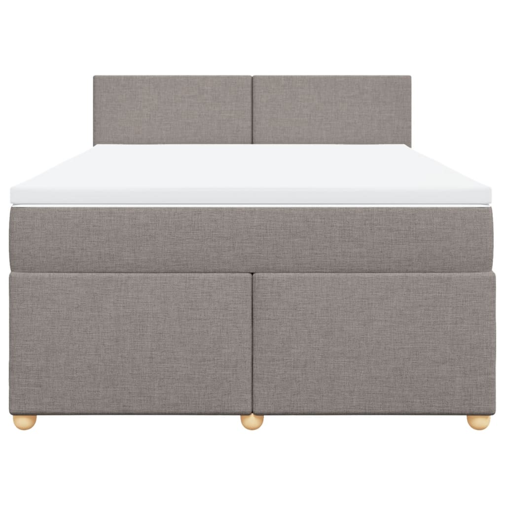 Boxspring met matras stof taupe 140x190 cm