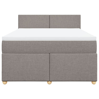 Boxspring met matras stof taupe 140x190 cm