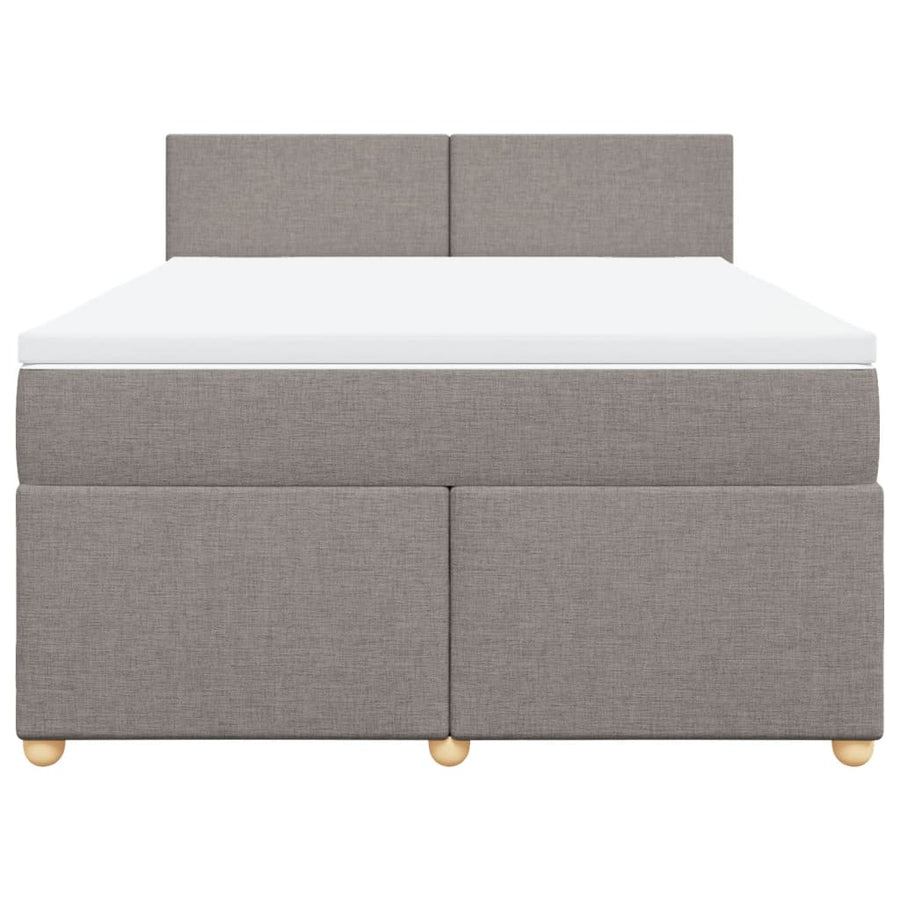 Boxspring met matras stof taupe 140x190 cm