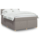 Boxspring 140x190 cm taupe met pocketveringmatras