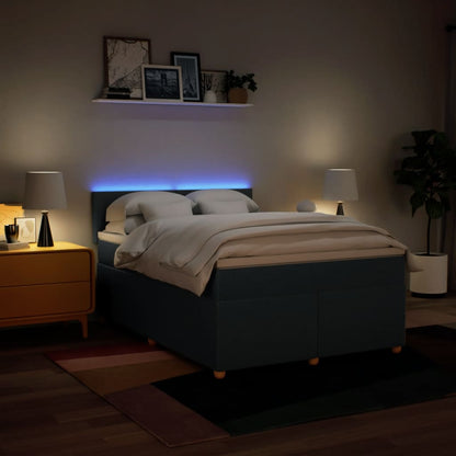 Boxspring met matras stof blauw 140x190 cm
