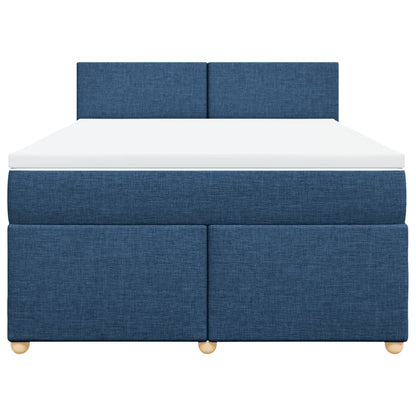 Boxspring met matras stof blauw 140x190 cm