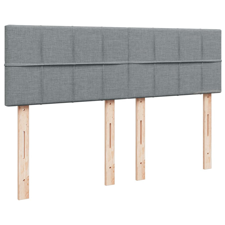 Boxspring met matras stof lichtgrijs 140x190 cm