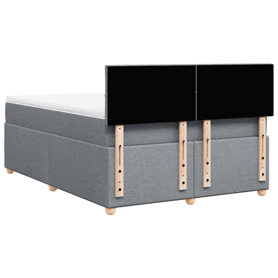 Boxspring met matras stof lichtgrijs 140x190 cm