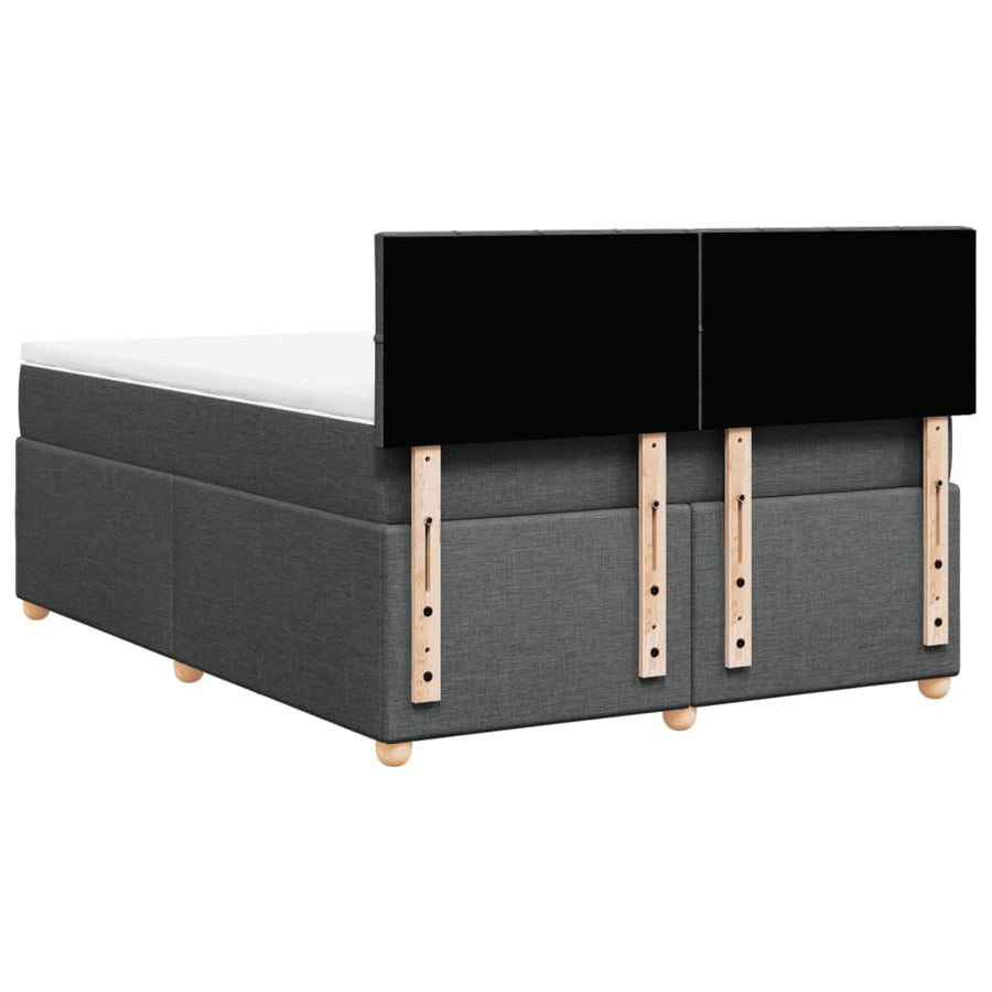 Boxspring met matras stof donkergrijs 140x190 cm