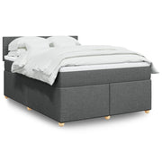 Boxspring met matras 140x190 cm donkergrijs