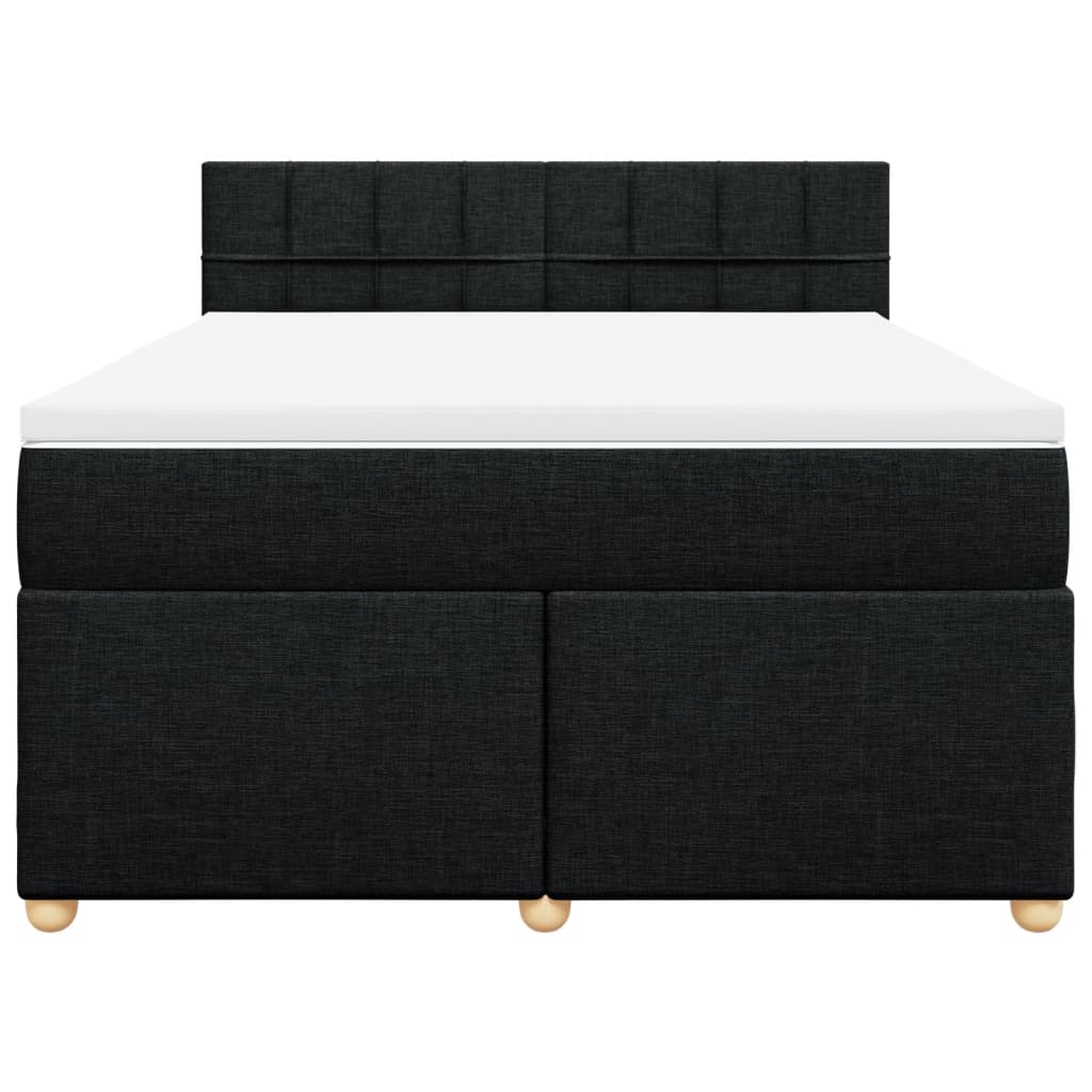 Boxspring met matras stof zwart 140x190 cm