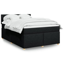 Boxspring met matras stof zwart 140x190 cm