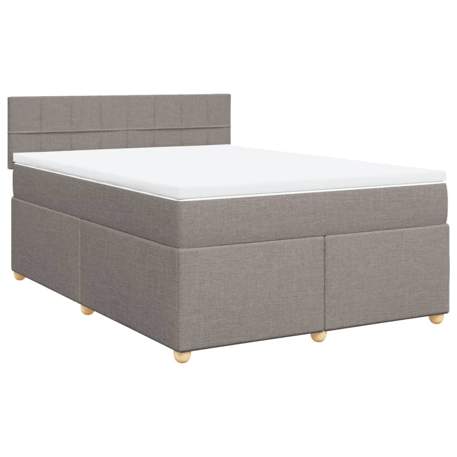 Boxspring met matras stof taupe 140x190 cm