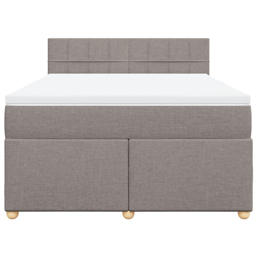 Boxspring met matras stof taupe 140x190 cm