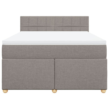 Boxspring met matras stof taupe 140x190 cm