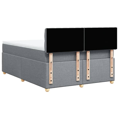 Boxspring met matras stof lichtgrijs 140x190 cm