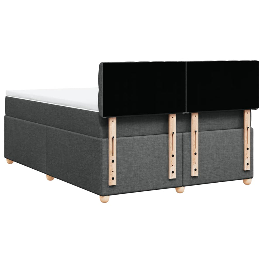 Boxspring met matras stof donkergrijs 140x190 cm