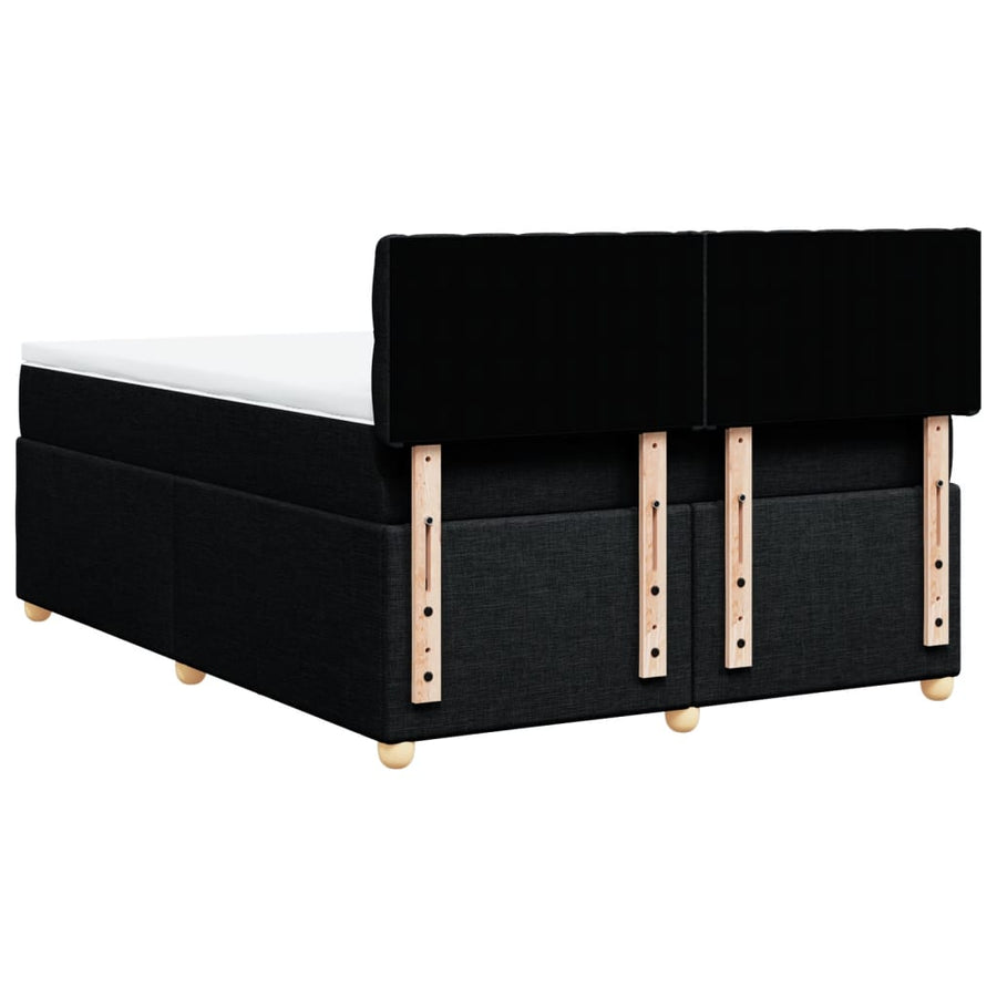 Boxspring met matras stof zwart 140x190 cm
