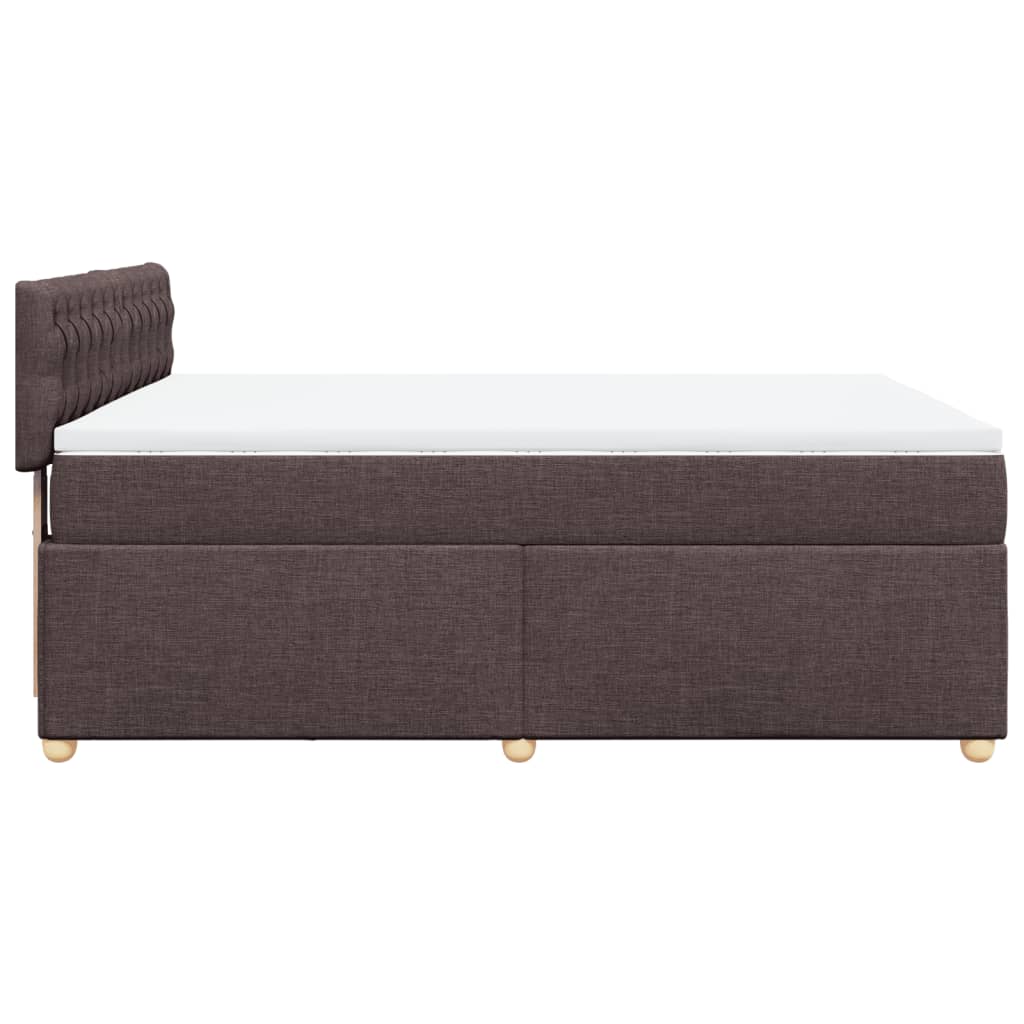 Boxspring met matras stof donkerbruin 140x190 cm