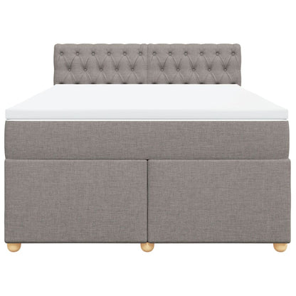 Boxspring met matras stof taupe 140x190 cm