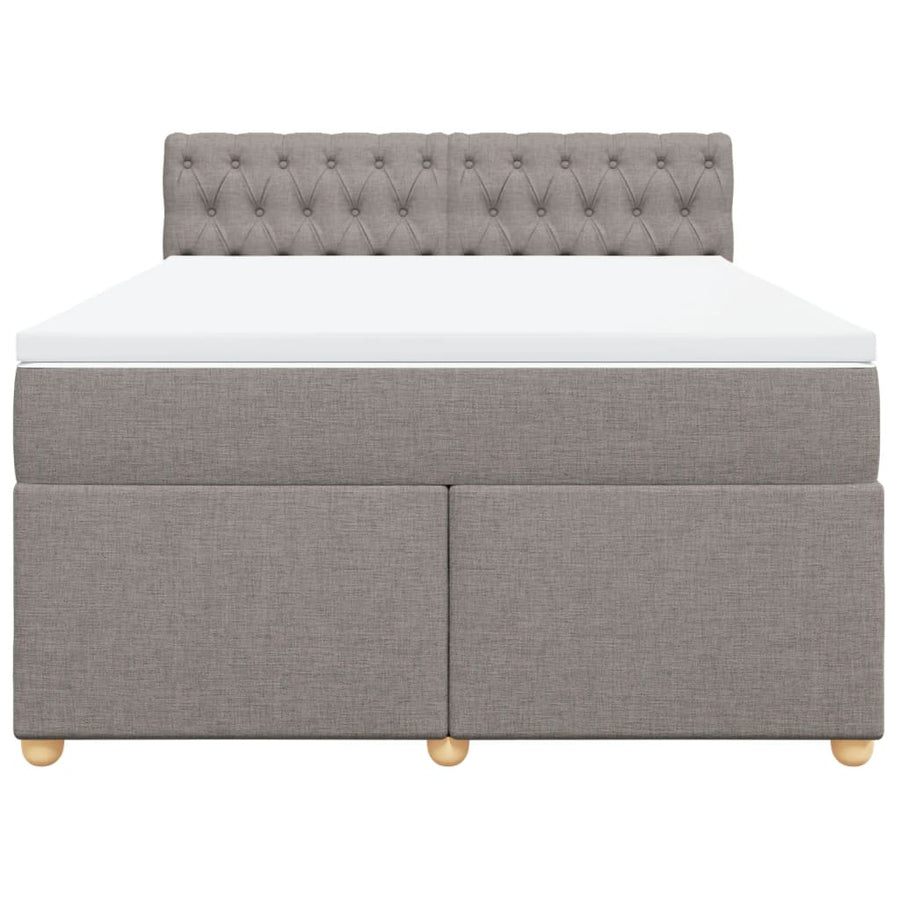 Boxspring met matras stof taupe 140x190 cm