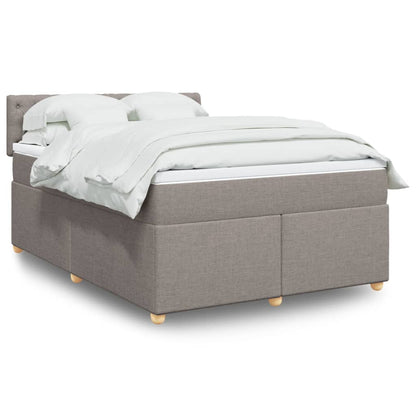 Boxspring met matras stof taupe 140x190 cm