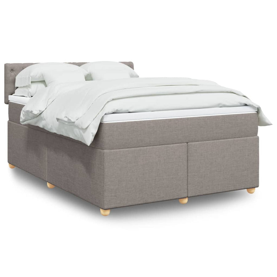 Boxspring met matras stof taupe 140x190 cm