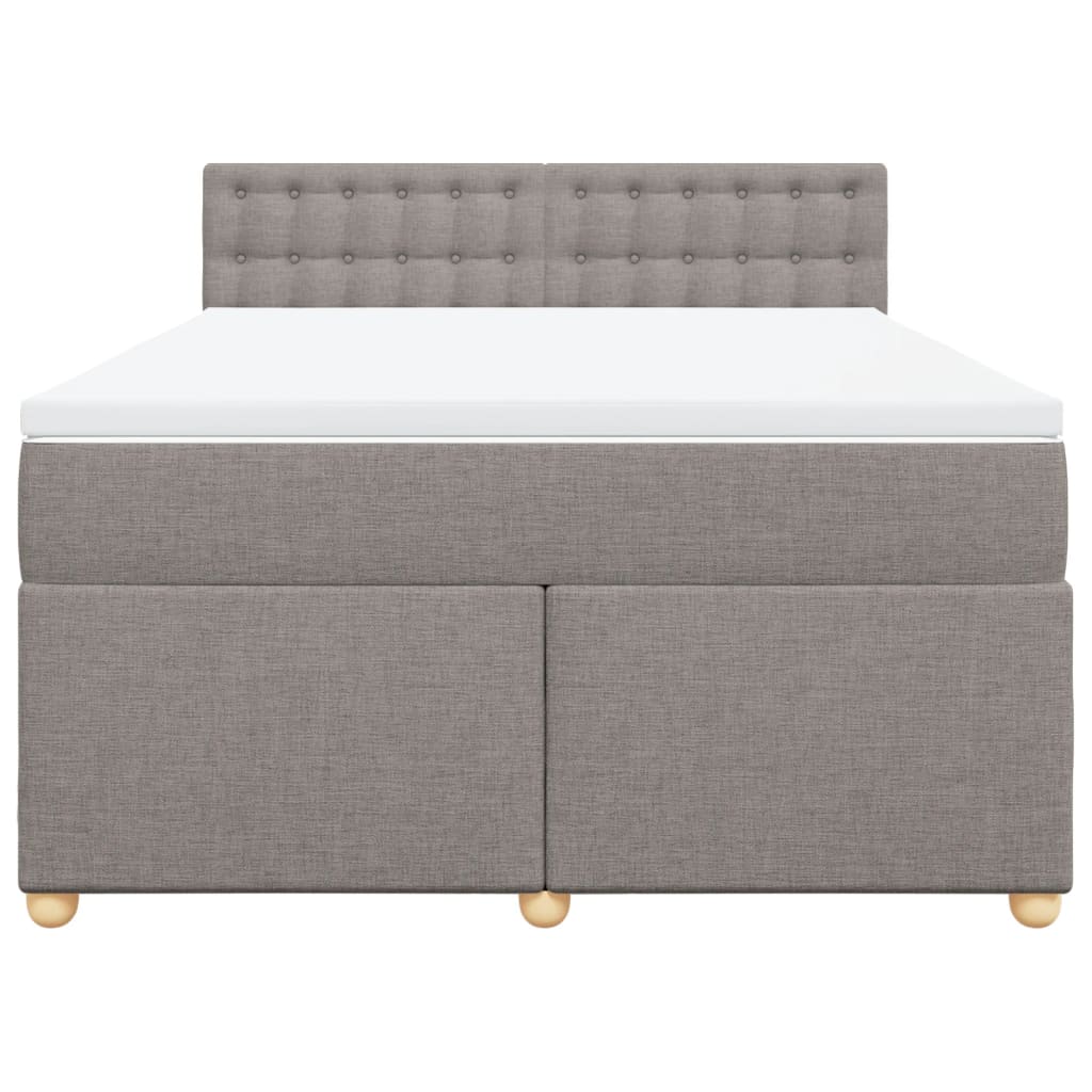 Boxspring met matras stof taupe 140x190 cm