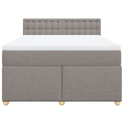 Boxspring met matras stof taupe 140x190 cm