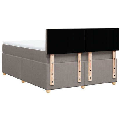 Boxspring met matras stof taupe 140x190 cm