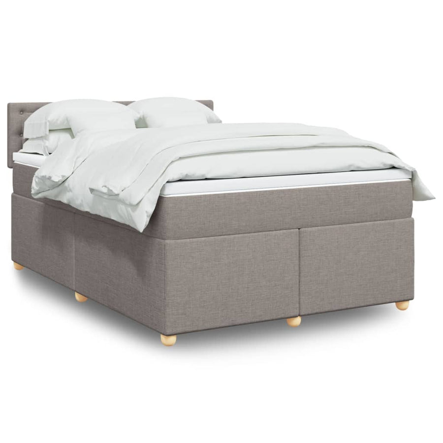 Boxspring met matras stof taupe 140x190 cm