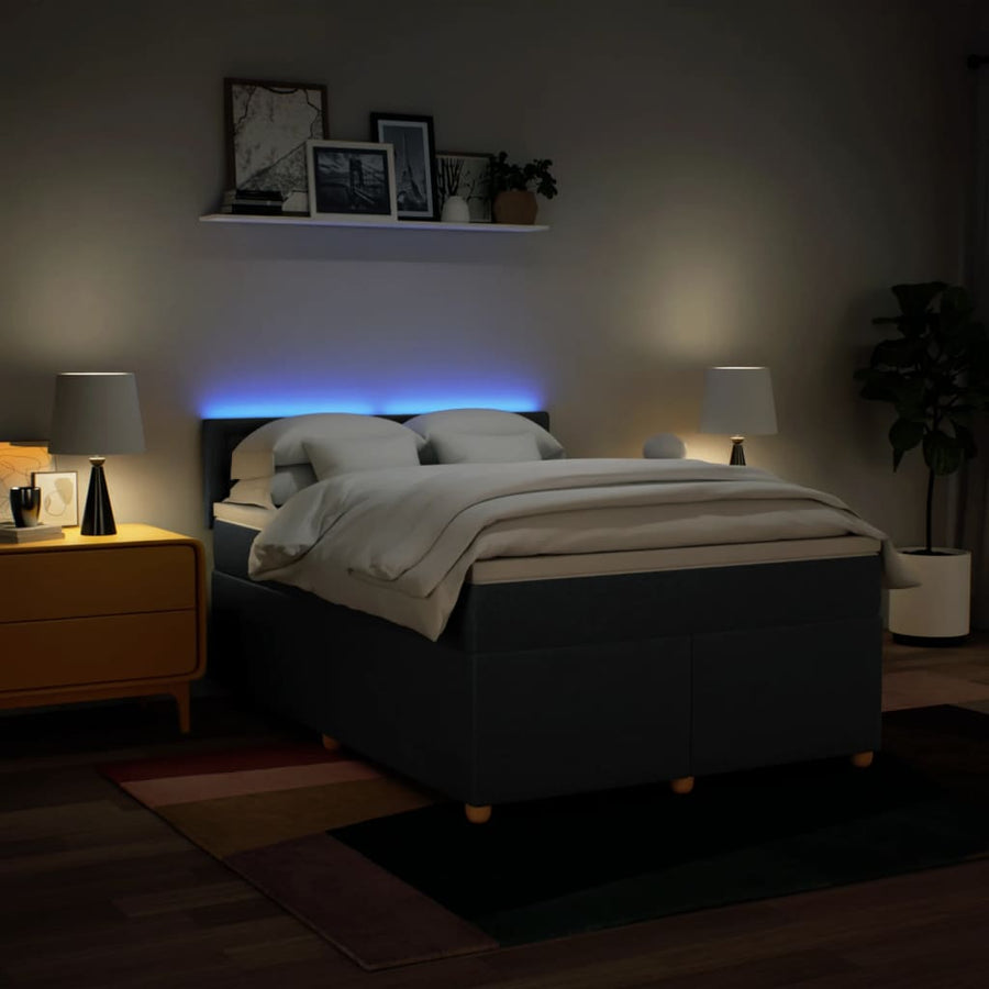 Boxspring met matras stof blauw 140x190 cm