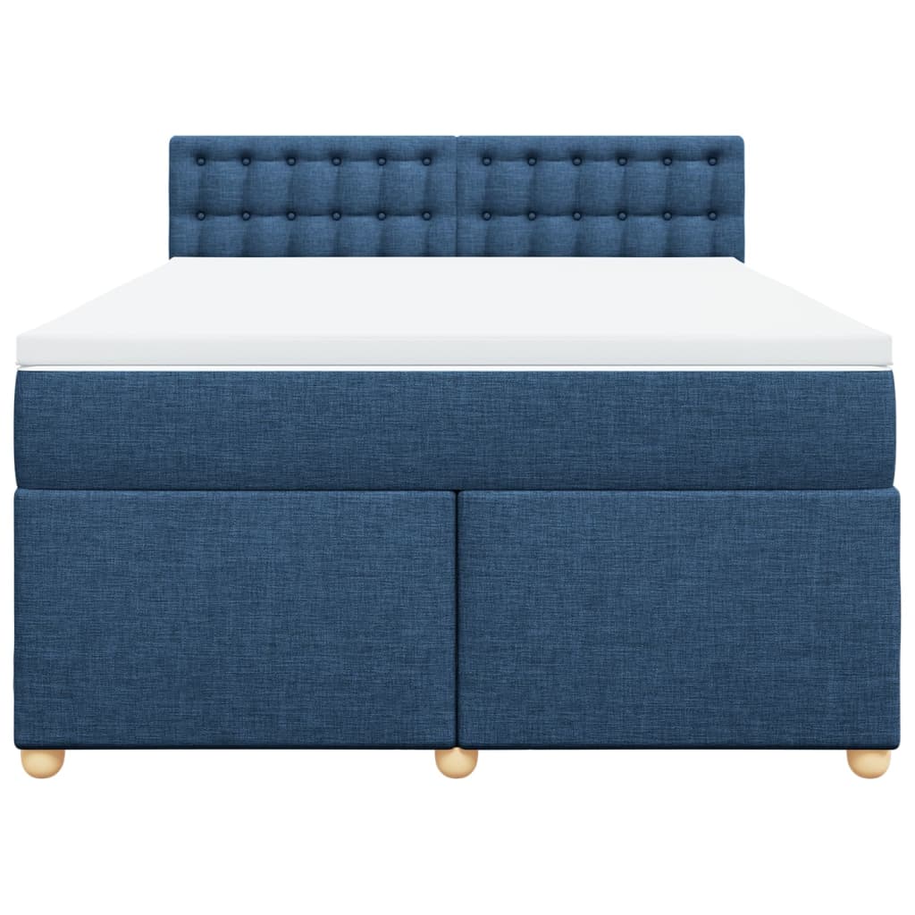 Boxspring met matras stof blauw 140x190 cm