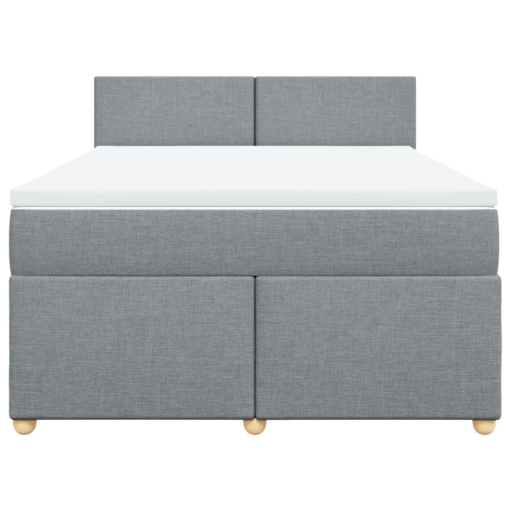 Boxspring met matras stof lichtgrijs 140x200 cm