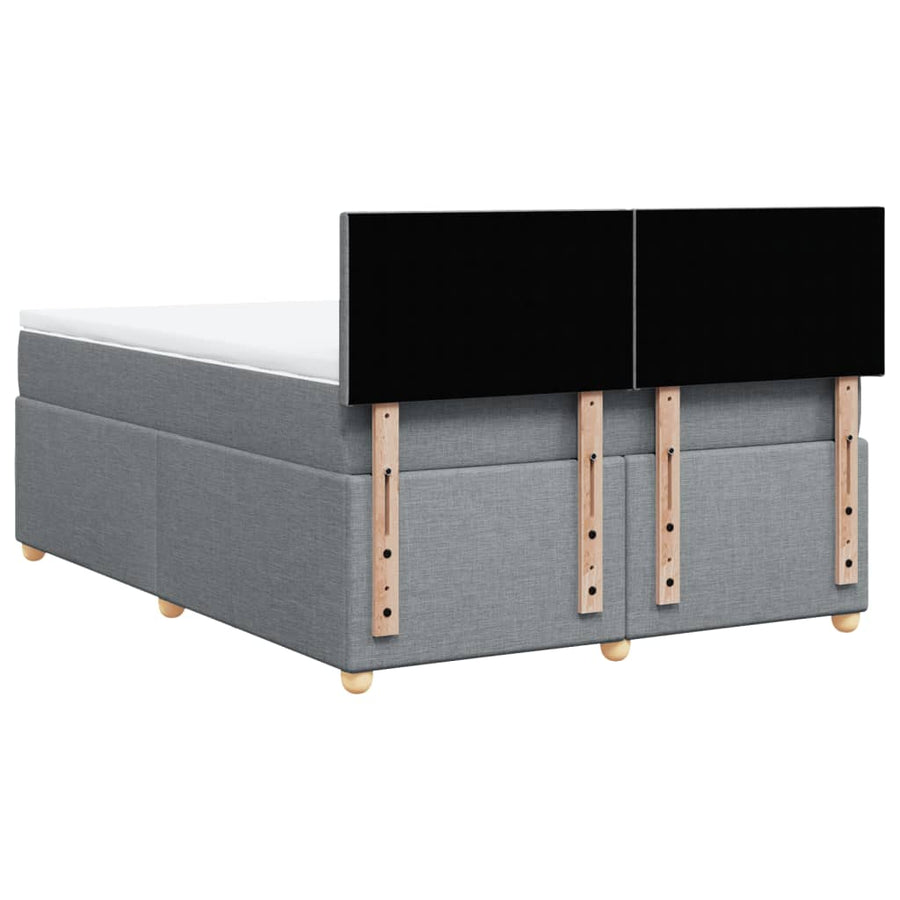 Boxspring met matras stof lichtgrijs 140x200 cm