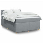 Boxspring met matras 140x200 cm lichtgrijs